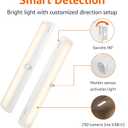 LED Motion Sensor Light Bar, USB/Battery Operated, 250 Lumens, 12 Inches, Swivel, Under Cabinet Lighting for Closet, Kitchen, 2-Pack, White
