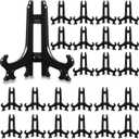 Patelai 48 Pieces Mini Easel Stands Plastic Plate Stand Holder Display Picture Easel for Display Picture Frame Collectibles Desktop Weddings Party Home Decoration (6 Inch,Black)