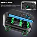 FANPL Switch 2 Joycon Grip, Comfort Ergonomic Hand Grips for Nintendo Joy Con 2 Controller with 4 Thumb Grip Caps (2 Pack) (Black-Black)