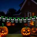 RadiantFlux Glowing Halloween Skull Flag,10Ft Skull Banner for Halloween Decoration, Banner for Gothic Birthday Party Decorations DIY Home Decor, Home Interior Haunted House Supplies