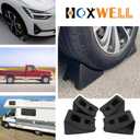 HOXWELL 4 Packs Wheel Chocks for Travel Trailers, Non Slip Black Wheel Chock Stackable, Lightweight Wheel Stoppers for Cars Campers Trucks RVs, 8.1"×6.1"×4.5", Black