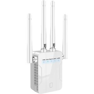 WiFi Extender Signal Booster for Home Office,WiFi Repeater Dual-Band 2.4GHz 5GHz Wireless Amplifier with Ethernet Port,Supports 90+ Devices,Mesh Compatible,Whole Home WiFi Coverage 15000 Sq.ft (White)