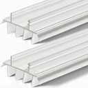 Replacement Door Bottom with Vinyl Fins 36" Long 1 3/4" Wide Threshold Seal Bottom of Door Weatherstrip Kerf Weather Stripping for 7/8" Between Barbs(White,2 Pcs)