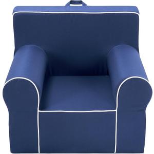 Heritage Kids Navy Everywhere Foam Armchair with Carry Handle and Removable Cover,25"x21"x 22",Ages 3+