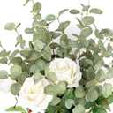 6 Pcs 27" Eucalyptus Stems Greenery Stems Eucalyptus Leaf Spray in Green Silk Plastic Plants Floral Artificial Plants for Home Party Wedding Decoration