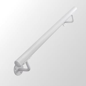 2 FT Heavy Duty White Metal Stairs Railing Indoor, Wall Mount Pipe Stair Handrail - Hand Rails for Indoor & Outdoor Steps, Banister Deck Porch Patio Railing, Wall Grab Bars for Seniors
