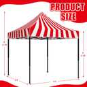 8x8 Carnival Themed Pop up Canopy Tent Commercial Canopy for Food Vendors Heavy Duty Pop up Shelter for Outdoor Catering Advertising Stand with Iron Frame and Silver Coated Fabric