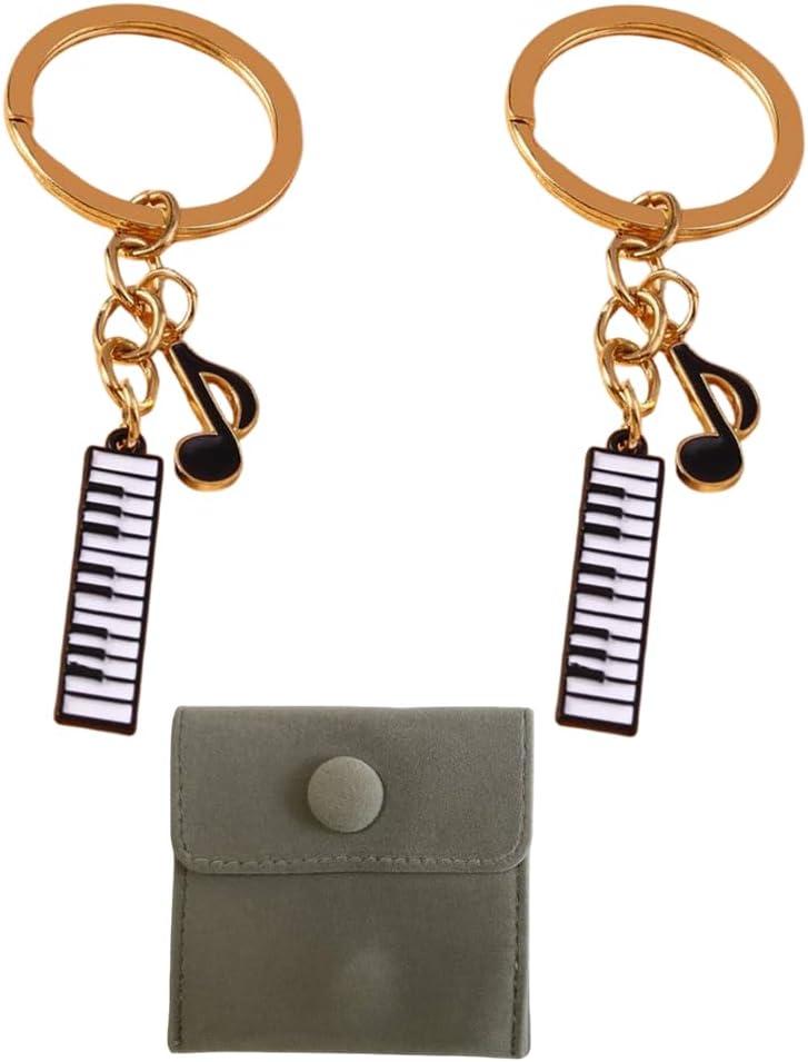 2pcs Piano Keyboard Keychain,Musicians Key Chains for Bag Charms,Cute Keychains for Christmas Birthday Gift with Gift Bag