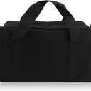 Small Tool Bag,Close Top Wide Mouth Tool Organizer Bag,Large Capacity Tool Bags for Men,Canvas Tool Storage Bag for Storage Handbag for Screwdrivers,Wrench,Pliers Hand Tools (Black, 12 Inch)