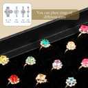HEALLILY Velvet Ring Box 100slot, Black Ring Case, Stud Earring Organizers and Storage, 11.8 x 7 x 1.57 Inches Jewelry Box Display Case for Stud Earring Wedding Engagement Daily Jewelry Tray