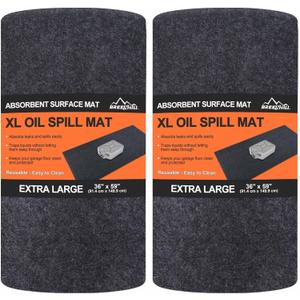 XL Oil Spill Mat (36" x 59")(2-Pack), Premium Absorbent Oil Pad, Reusable, Washable,Waterproof Backing Contains Liquids, No Soak Through,Protects Garage Floor Surface