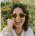 SMILEYWORLD Oval Polarized Sunglasses for Women Mens, Small Fashion Sunnies, UV400 Protection, No Slip, No Bounce (Oval Yellow)