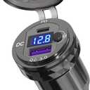 Qidoe Motorcycle Power Adapter Waterproof Hella Din Plug to USB Adapter with ON-Off Switch 30W USB C PD3.0 Din USB 18W QC3.0 Quick Charge Aluminum Voltmeter Ducati Triumph BMW Motorcycle Accessories