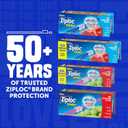 Ziploc Food Storage Quart Freezer Slider Bags, Power Shield Technology for More Durability, 34 count