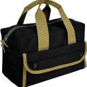 Hannibal Tactical Tool Pouch Bag with Easy Lift Handles, Portable Tool Tote Organizer with Multi-Pocket and Wide Mouth Design, Black/Coyote
