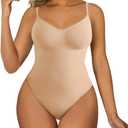 SHAPERX Women's Shapewear Bodysuit Tummy Control Body Shaper Seamless Sculpting Snatched Waist Body Suit (2XL/3XL, Beige Brief)
