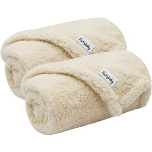 furrybaby 2-in-1 Puppy Blankets for Small Dogs - Premium Super Soft Sherpa & Fleece Dog & Cat Bed Blankets - Washable & Portable - Beige (24"x32")