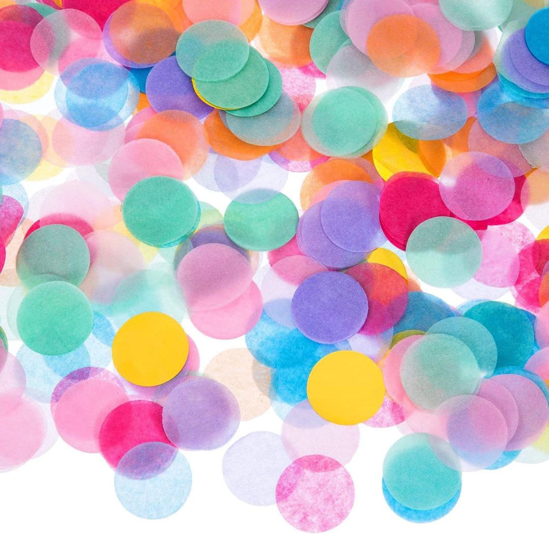 Outus 1 Inch Multicolor Round Tissue Confetti, 10000 Pieces, 3.5oz(Mixed Colors)
