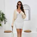 Women's Cardigan Summer 2024 Bolero Shrugs for Dresses Cropped Sweater Long Sleeve Lightweight Open Front Elegant Knit Top. (White, XL)