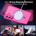 Compatible with Samsung Galaxy S25 FE,Compatible with MagSafe Transparent Clear Design Frame Matte Phone Case Shockproof Protective Cover for Women Girls Pink