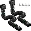 2 Pack Rain Gutter Downspout Extensions Flexible, Down Spout Extender Diverter Extendable from 21 to 68 in, Screws for Included, Black