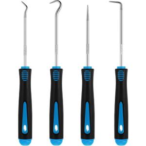 WILLBOND 4 Pcs Pick and Hook Set Precision Automotive Mechanic Picks Tools Set for Car Oil Seal Hooks Puller Remover Tools(6.5 Inches,Light Blue)