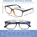 CLASAGA Progressive Multifocus Reading Glasses for Women, Pattern Print Blue Light Block Stylish Ladies Computer Readers