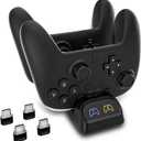 Switch 2 Pro Controller Charger Dock, Dual USB-C Charging Station for Switch Pro Controller, Compatible with PS5, Xbox Series X|S and Elite Series 2, LED Indicators, USB-C Adapters Included