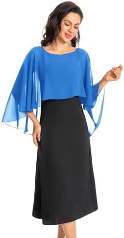 Baoqiya Women's Capelet Shawls and Wraps for Evening Dresses Soft Bridesmaid Shawl Chiffon Cape Wedding Cover Up S/M