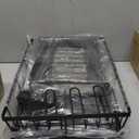 7 code Large Dish Drying Rack for Kitchen Counter, Detachable Large Capacity Dish Drainer Organizer, 2-Tier Dish Racks with Utensil Holder, Black