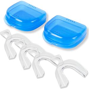 Moldable Teeth Trays for Whitening - 4 Pcs Trays with 2 Pcs Cases - Compatible with Opalescence Teeth Whitening Gel (6 Piece Set)