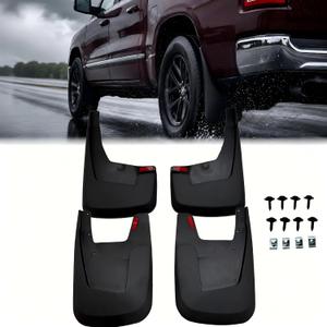 Mud Flaps for 19-24 Dodge Ram 1500 (New Body) w/o OEM Fender Flares