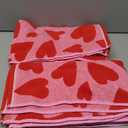 Peryiter 4 Pcs Valentines Day Hand Towels 3D Jacquard Red Heart Fingertip Towels for Bathroom 100% Cotton Soft Kitchen Decorative Set for Valentine Gift Bath Decorations (15.7'' x 26.7'') (Love)