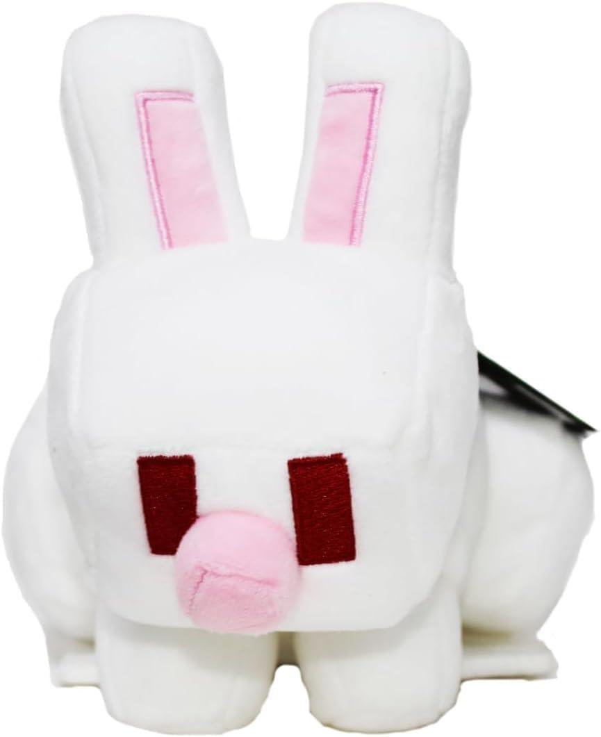 Mattel 8 Inch Minecraft White Rabbit Plush Figure Gift for Fans 3 Years and Up HWF86