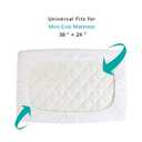 2 Pack Mini Crib Mattress Protector Waterproof Mini Crib Sheets Fitted 38'' x 24'' Skin Friendly & Breathable Sheet Machine Wash (Quilted Improved Thickness)