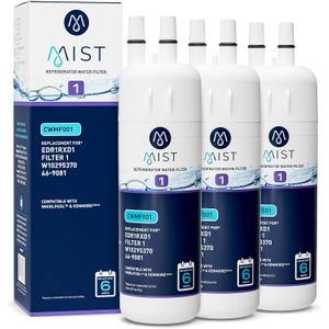Mist EDR1RXD1 Refrigerator Water Filter Replacement for Everydrop Filter 1  Whirlpool WHR1RXD1 W10295370A, Kenmore 46-9081  3-Pack  NSF 42 & 372 Certified