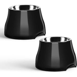 Yoken Sturdy Elevated Dog Bowls 2 Packs, Prevention of Vertebrae Disease, Non-Slip, High Capacity, Colorful Raised Bowls for Medium Small Dogs