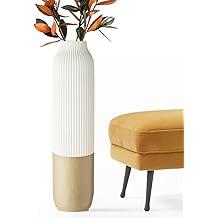 Tall Floor Vase, 23.6 inches (60cm) Tall Vases Sturdy, Luxury, Textured for Decorative Branches Dried Flowers, Floor Vase for Rustic, Living Room, Shelf Decor