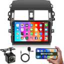 Screen for Toyota Corolla 2009-2013 Car Radio, Rimoody Android Car Stereo GPS Navigation 9 Inch Touch Screen Bluetooth WiFi Mirror Link FM SWC Rear View Camera Microphone
