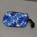 Blue Tropical Leaf Makeup Bag Small Durable Travel Monstera Cosmetic Bag Organizer Oxford Fabric Multi-Purpose Storage Perfect for Travel, Gym, Daily Use