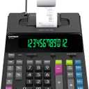 CATIGA 12 Digit Thermal Printing Calculator with Tape Print Out, Ink-Free Adding Machine, 5X Faster Quite at 8.0 LPS, Extra Large Fluorescent Display, Tax Calculation with Clock and Calendar, SP-2401