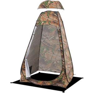 BRIAN & DANY Pop Up Shower Tent, Portable Privacy Camping Changing Tent, Camp Toilet Bathroom Pod with Rain Shelter & Windows, UPF 50+ & Waterproof, 47.2" x 47.2" x 74.8" (Camouflage)