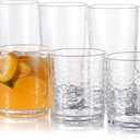 KX-WARE 14-ounce and 20-ounce Acrylic Glasses Plastic Tumbler, set of 8 Clear - Hammered Style, Dishwasher Safe, BPA Free