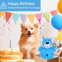 Interactive Dog Toys, Plush Dog Toy with Treat Dispensing Ball, Squeaky Dog Toy with Cute Plastic Paws for Playing,Slow Eat Hiding Food Enrichment Toy for Small & Medium Breeds (Blue)