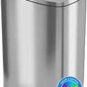 iTouchless SoftStep 50 Liter / 13.2 Gallon Stainless Steel Step Kitchen Trash Can, Soft-Close Lid, AbsorbX Odor Filter & Removable Inner Bucket, Slim Rectangular Pedal Recycling Bin for Home, Office (Brushed Silver)