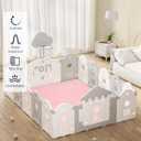 ACOMOPACK Baby Play Mat for Floor 1.3" Thick Memory Foam Play Mat 79"157" Tummy Time Crawling with Non-Slip Bottom for Living Room,Nursery,Soft Velvet Playpen Mats for Kids,InfantsPink