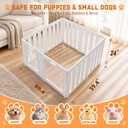 Clear Acrylic Dog Playpen Indoor for Small Dogs, 23.6" 8 Panels White Puppy Playpen, DIY Transparent Pet Playpen, Dog Play Pen Indoors with Suction Cups, Easy Clean & Tool-Free Setup