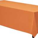 Gee Di Moda Rectangle Tablecloth - 70 x 120 Inch Orange - Heavy Duty, Wrinkle Resistant, Machine Washable - Ideal for 6 or 8 Foot Rectangular Table, Buffet, Dinner, Wedding & Baby Shower