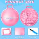 Lewtemi 6 Pcs Hopper Ball Carnival Outdoor Games 15 Inch Jumping Hopping Inflatable Bouncing Ball with Handle and Air Pump for Adults Sport Exercise (Light Colors)