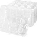 20 Sets x 12 Counts Cupcake Containers, Stackable Plastic Dozen Cupcake Boxes with Detachable High Dome Lid, Clear Cupcake Carrier Holder, Standard Size